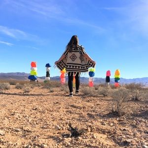 Boho kimono cardigan sweater with Aztec print